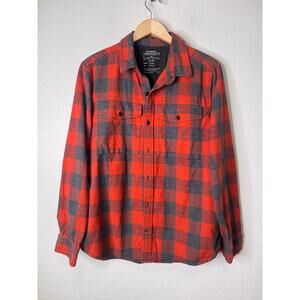 REI Cooperative Mens Size large Cotton Flannel Camping Outdoor Long Sleeve